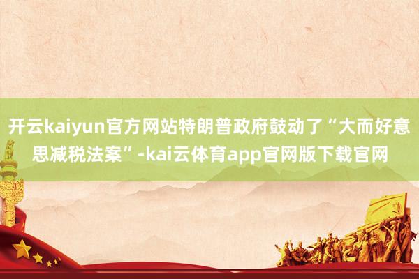 开云kaiyun官方网站特朗普政府鼓动了“大而好意思减税法案”-kai云体育app官网版下载官网