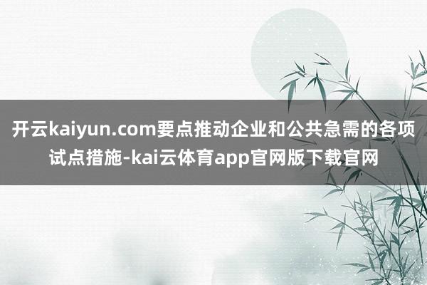 开云kaiyun.com要点推动企业和公共急需的各项试点措施-kai云体育app官网版下载官网
