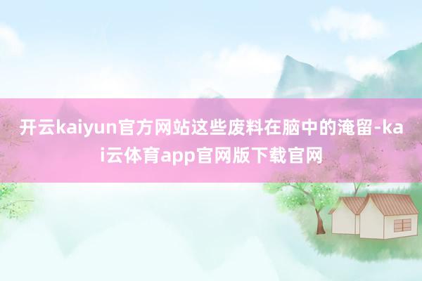 开云kaiyun官方网站这些废料在脑中的淹留-kai云体育app官网版下载官网
